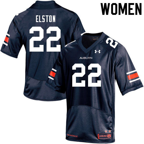 Women #22 Trey Elston Auburn Tigers College Football Jerseys Sale-Navy